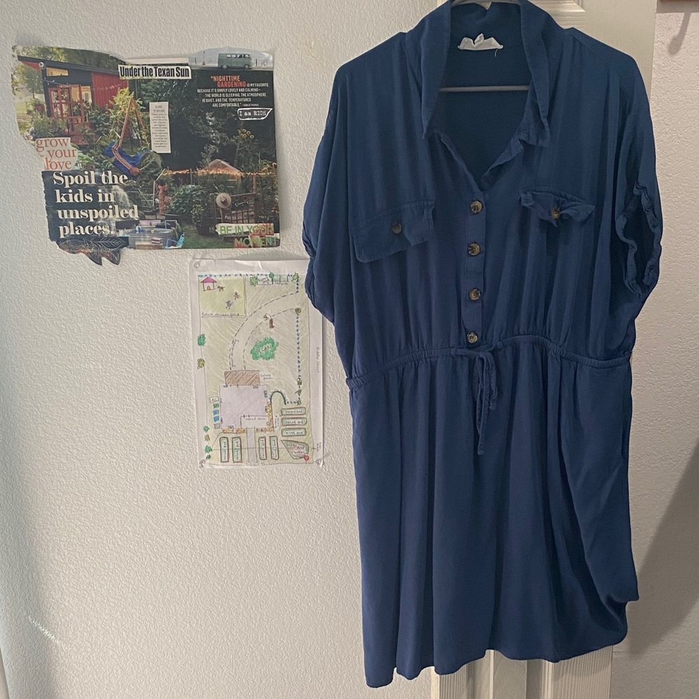 Lucky Brand Navy Button-Up Mini Dress